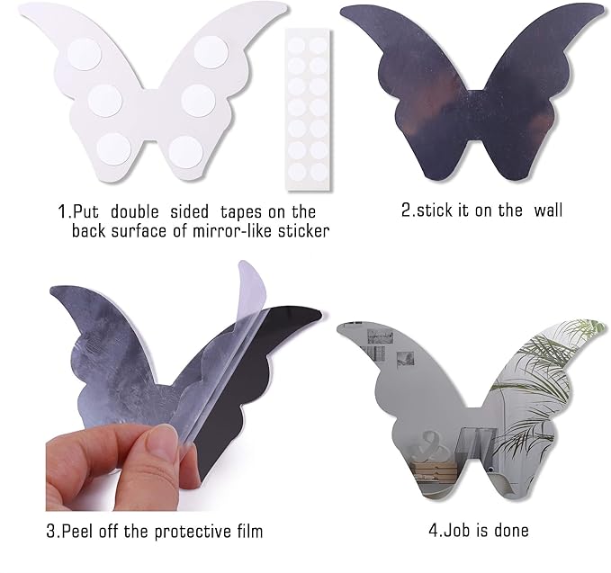 Acrylic Mirror Butterfly Wall Decals *