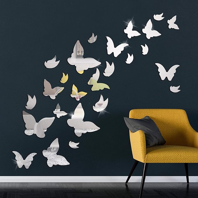Acrylic Mirror Butterfly Wall Decals *