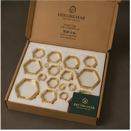 Acrylic Hexagon Ring Mirror Wall Decor – Geometric Luxury Wall Art