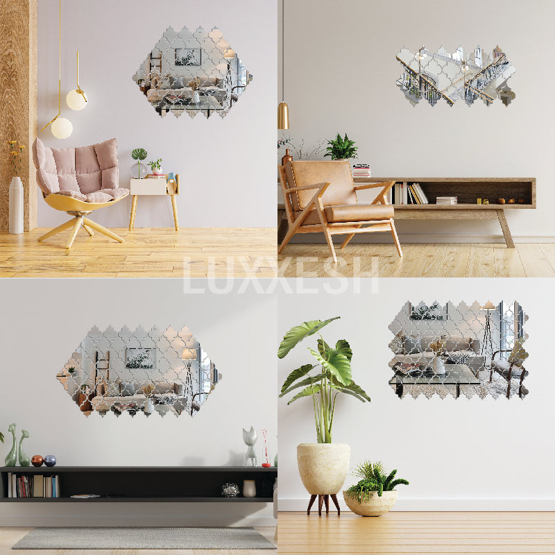 Acrylic Diamond Border Mirror Wall Decor I 3D mirror wall decor I Home Decor wall items Pakistan