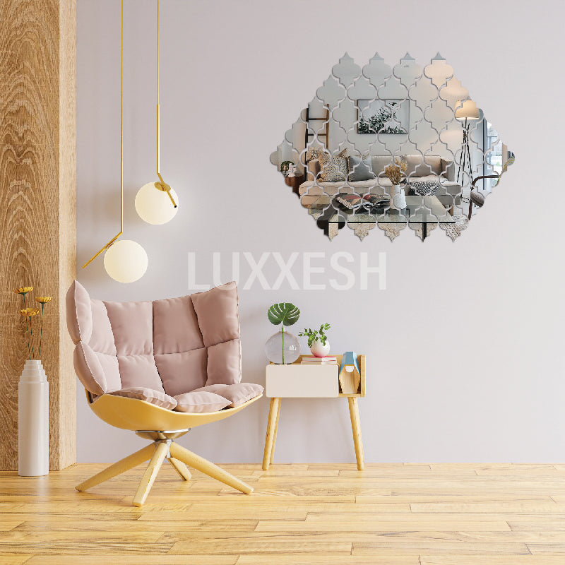 Acrylic Diamond Border Mirror Wall Decor I 3D mirror wall decor I Home Decor wall items Pakistan