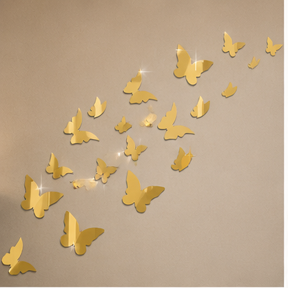 Acrylic Mirror Butterfly Wall Decals – 3D Luxury Wall Art