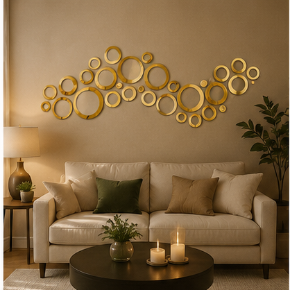 Acrylic Circle Ring Mirror Wall Decor – Minimalist Luxury Wall Art