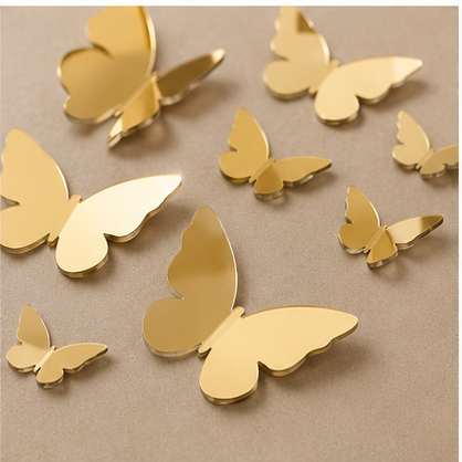 Acrylic Mirror Butterfly Wall Decals – 3D Luxury Wall Art