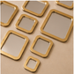 Acrylic Square Ring Mirror Wall Stickers – Structured Geometric Luxury