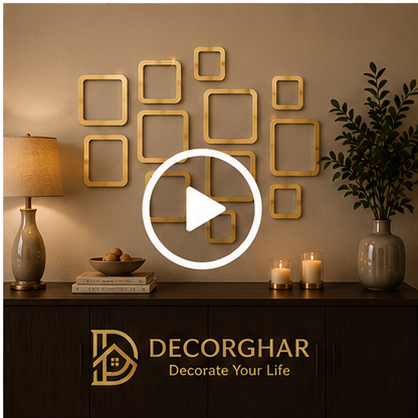 Acrylic Square Ring Mirror Wall Stickers – Structured Geometric Luxury