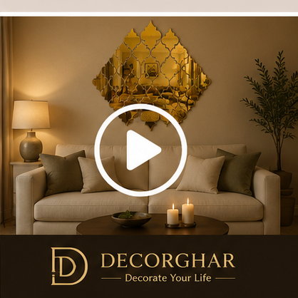 Acrylic Diamond Border Mirror Wall Decor – Geometric Luxury Wall Art