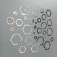 Acrylic Hexagon Ring Mirror Wall Decor. *